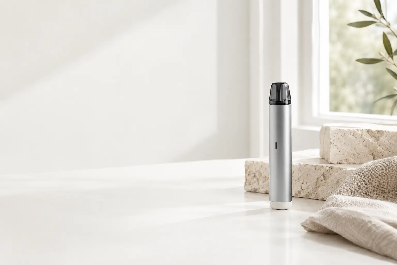 A precision pod device arranged on a white studio desk
